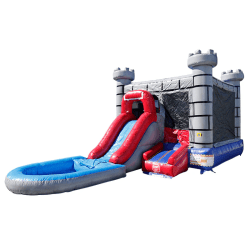 Gray Castle Bounce House w/ Slide