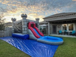 image1 1771176094 Gray Castle Bounce House w/ Slide